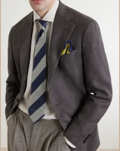 Printed Silk-Twill Pocket Square Blue