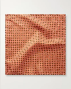 Printed Silk-Twill Pocket Square Orange