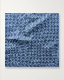 Printed Silk-Twill Pocket Square Blue