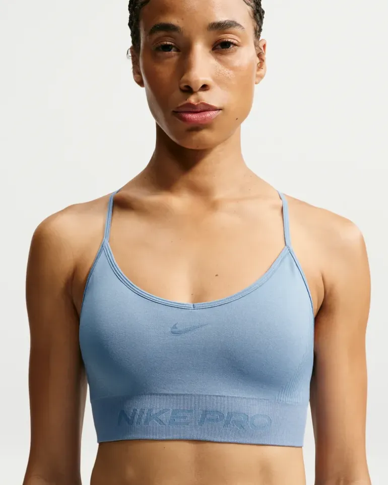Pro Seamless Sport-BH mit Polster und leichtem Halt - Blau