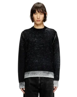 Pullover aus Baumwolle mit Innen-Print - Strickwaren - Herren - Schwarz