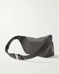Puzzle Edge Small Leather Belt Bag puzzle Gray