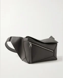 Puzzle Edge Small Leather Belt Bag puzzle Gray