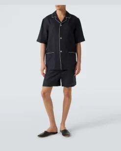 Pyjama aus Leinen Blau