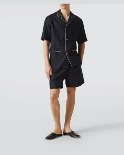 Pyjama aus Leinen Blau