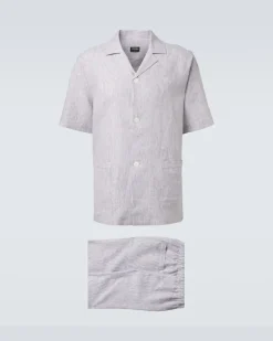 Pyjama aus Leinen Grau