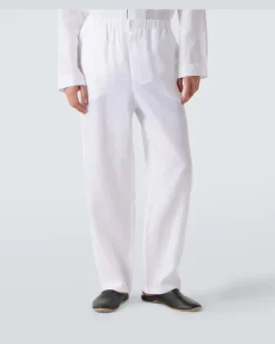 Pyjama aus Leinen Weiß