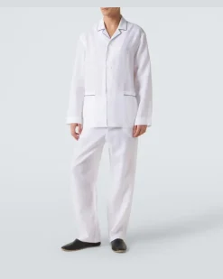 Pyjama aus Leinen Weiß