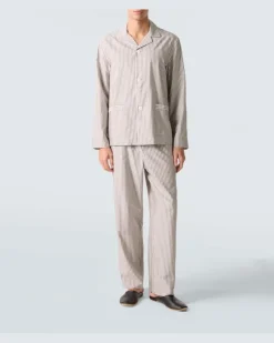 Pyjama aus Seide, Baumwolle und Kaschmir Braun
