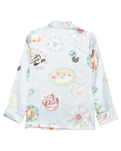 Pyjama aus Seide - Blau