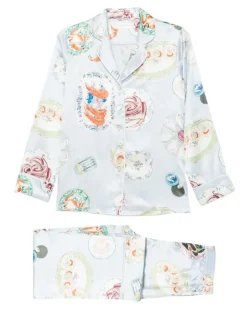 Pyjama aus Seide - Blau