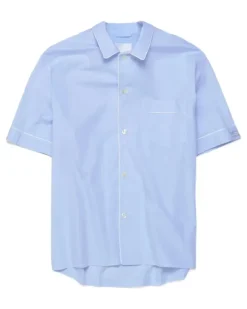 Pyjama-Hemd aus Baumwolle - Blau