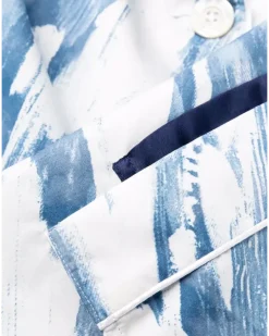 Pyjama-Hemd mit grafischem Print - Blau