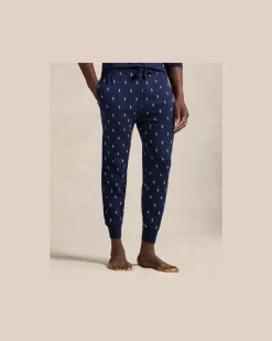 Pyjamahose aus Baumwolljersey mit Pony Blue