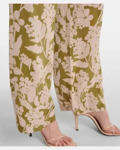 Pyjamahose aus Seide GrüN