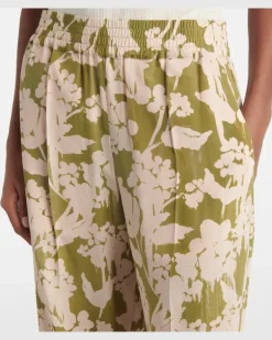 Pyjamahose aus Seide GrüN
