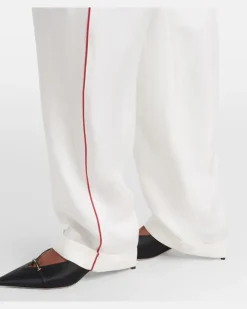 Pyjamahose aus Seiden-Twill Weiß