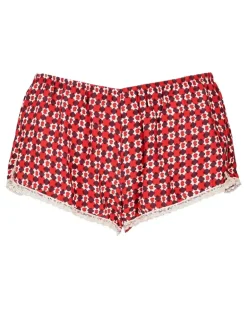 Pyjama-Hose mit geometrischem Print - Rot