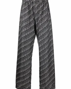 Pyjama-Hose mit Logo-Print - Schwarz