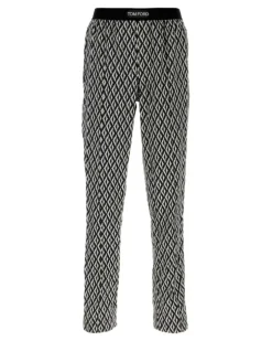Pyjama-Hose mit Print - Schwarz