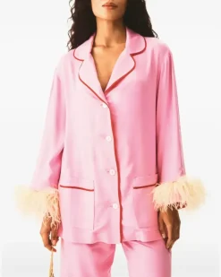 Pyjama mit abnehmbaren Federn - Rosa