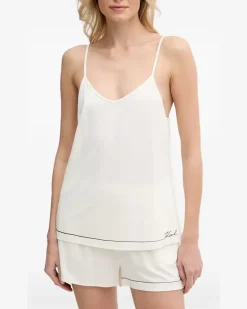 Pyjama mit Logo-Print - Nude