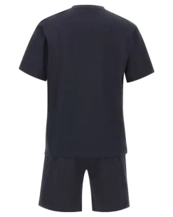 Pyjama mit Monogramm-Print - Blau