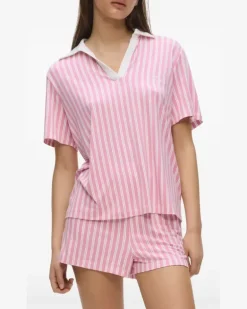Pyjama mit Signature Stripe-Print - Rosa