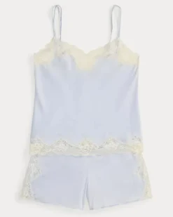 Pyjama mit Spitze und Trägertop Blue