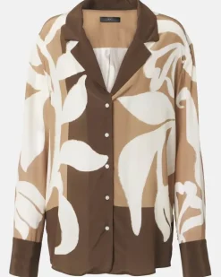 Pyjama-Oberteil aus Seidensatin Multicolor
