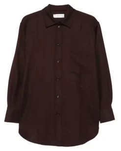 Pyjama-Oberteil aus Wolle - Braun