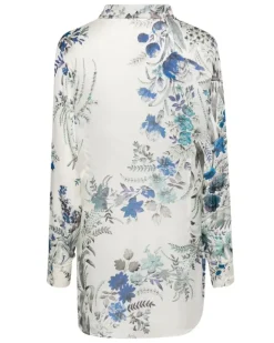 Pyjamaoberteil mit Blumen-Print - Grau