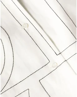 Pyjama-Oberteil mit Monogramm - Weiß