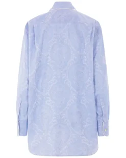 Pyjama-Oberteil mit Paisley-Print - Blau