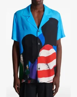 Pyjama-Oberteil mit Prince Gyasi-Print - Blau