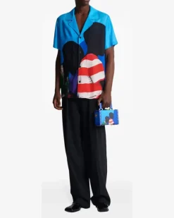 Pyjama-Oberteil mit Prince Gyasi-Print - Blau