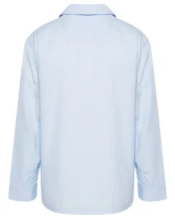 Pyjama-Oberteil mit Reverskragen - Blau
