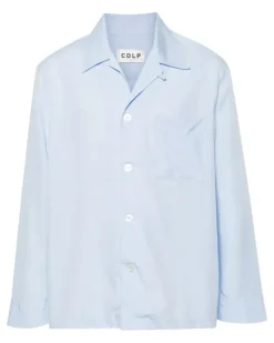 Pyjama-Oberteil mit Reverskragen - Blau
