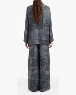 Pyjama-Oberteil mit Toile-Print - Grau