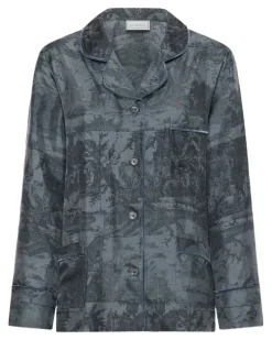 Pyjama-Oberteil mit Toile-Print - Grau