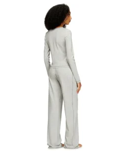 Pyjamas aus Stretch-Baumwolle - Pyjamas - Damen - Grau