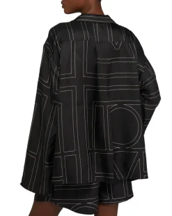 Pyjama-Seidehemd Monogram Black