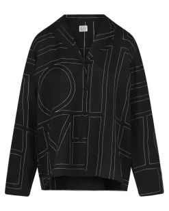 Pyjama-Seidehemd Monogram Black