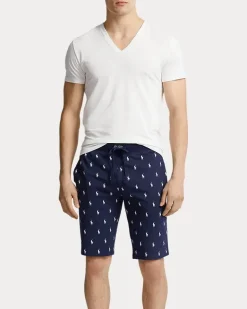 Pyjamashorts aus Baumwolljersey mit Pony Blue