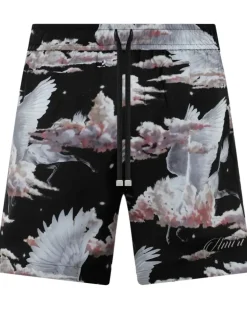 Pyjama-Shorts mit grafischem Print - Schwarz