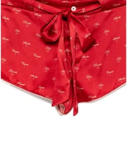Pyjama-Shorts mit Kuss-Print - Rot