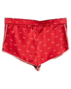 Pyjama-Shorts mit Kuss-Print - Rot