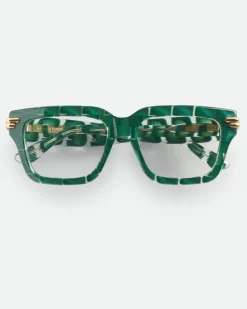Quadratische Mitre Brille-Grün - Unisex