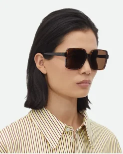 Quadratische Soft Sonnenbrille-Braun - Unisex