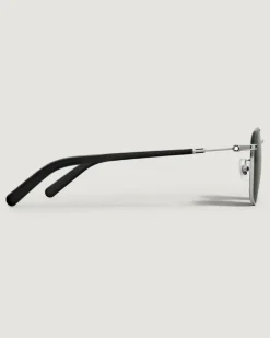 Quadratische Sonnenbrille mit silberfarbenem Metallrahmen - - Metall - MB135567 - Sonnenbrillen